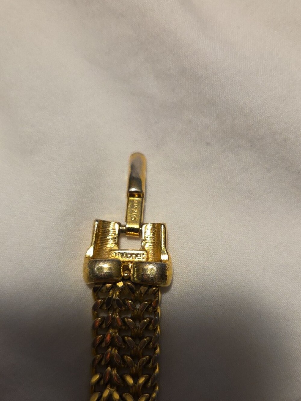Vintage Monet Gold Toned Multi-Row Mesh Bracelet - Picture 6 of 6